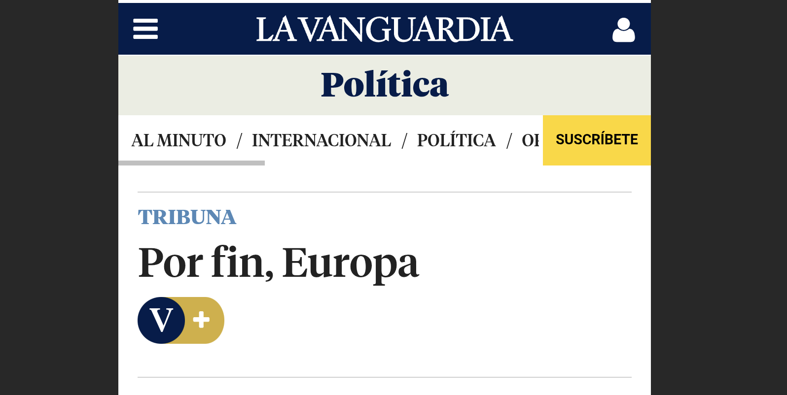 Por fin, Europa